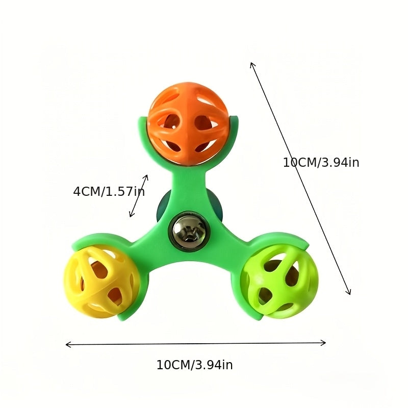 Parrot Rotating Bell Toy 360 Degree Spinning Puzzle Enrichment Anti-Boredom Bird Cage Accessory for Budgies Cockatiels Conures Lovebirds Blue Green Yellow Orange Pink