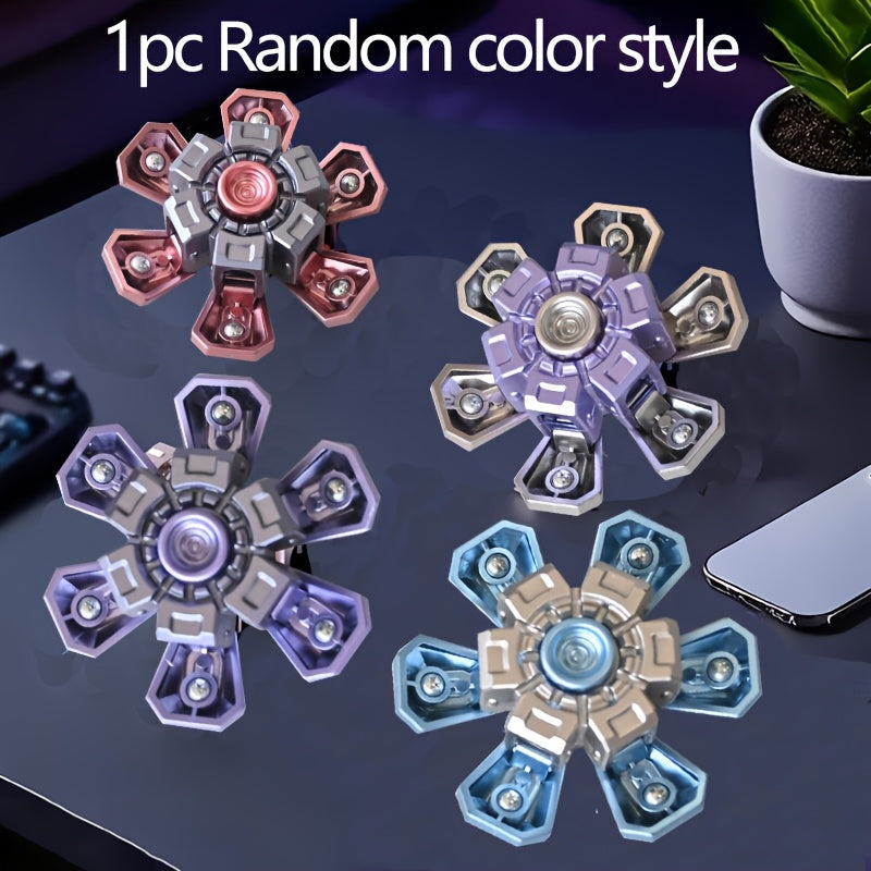 Mechanical Deformation Gyroscope Finger Spinning Top Toy Random Colors Styles Smooth Rotation Cool Fidget Toy Party Favors Goodie Bag Stuffer Gift