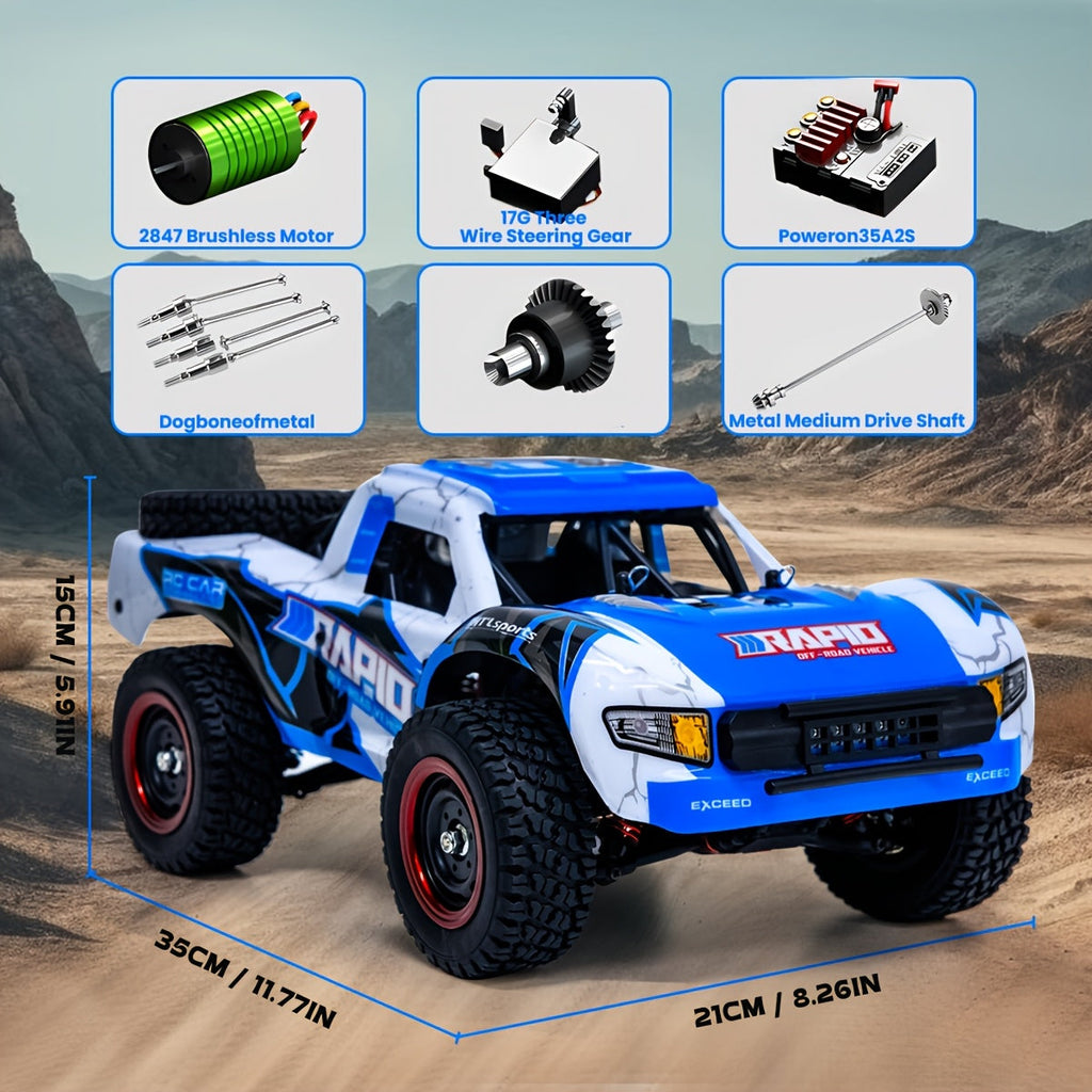 1:14 Scale High Speed RC Car 4WD Off-Road Vehicle – Brushless Motor PRO 50-70 km/h or Carbon Brush 38 km/h – Four-Wheel Drive Remote Control Truck for Adults & Kids