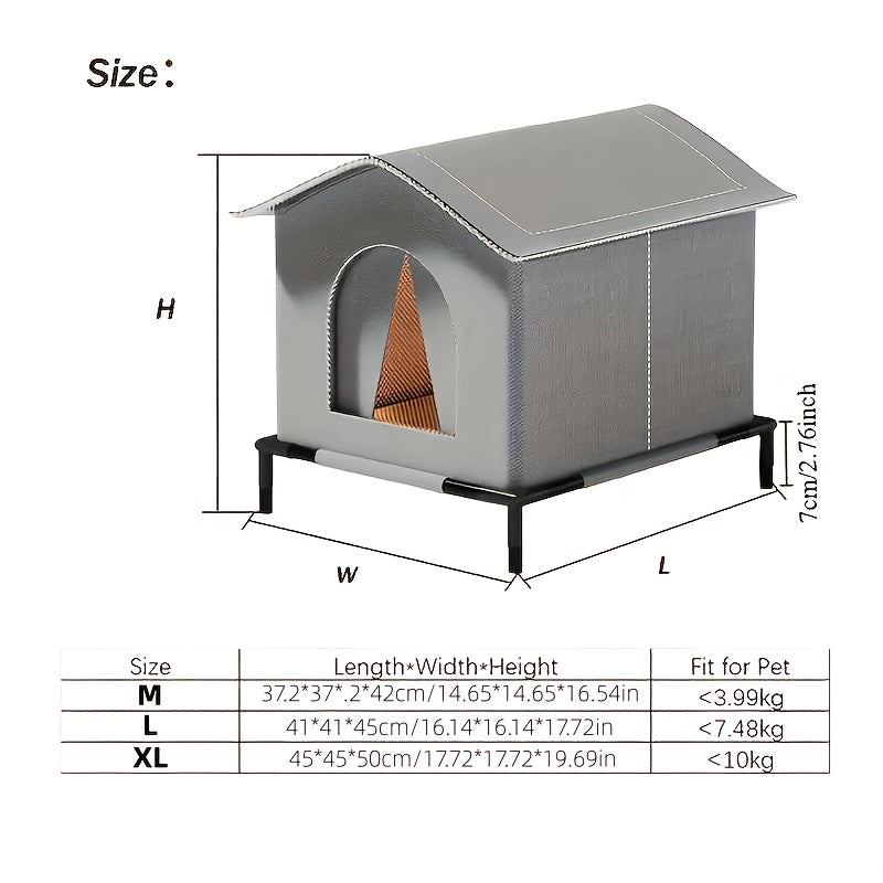 Outdoor Cat Shelter Insulated All-Season – Weatherproof Warm House for Stray & Feral Cats and Small Dogs, Raised Base, Medium Large Extra-Large Sizes, Sturdy Year-Round Outdoor Pet Bed & Habitat