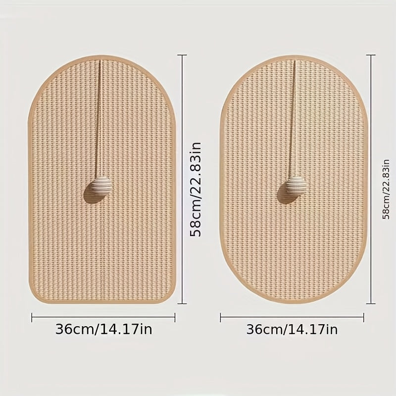 Sisal Cat Scratching Pad Durable Sofa-Safe Scratch Board with Interactive Toy for Cats – Natural Sisal Cat Scratch Mat for Indoor Cats to Protect Furniture Couch and Carpet