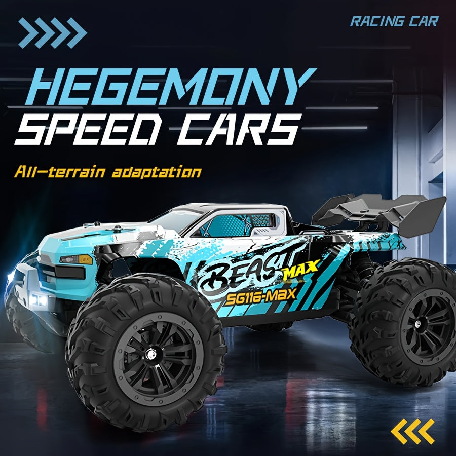 Brushless 4WD RC Off-Road Car 80KM/H High Speed - Dual Battery Edition, Advanced Suspension, All-Terrain Performance, Professional Grade Remote Control Car for Adults - Blue
