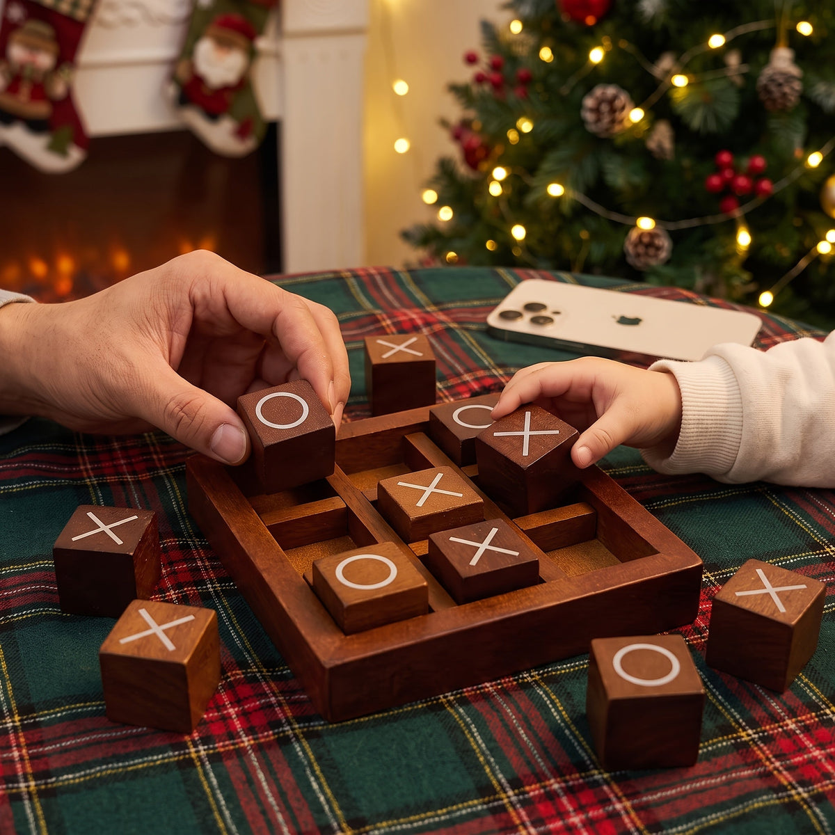 Wooden Tic-Tac-Toe XO Board Game for Kids – 2-Player Strategy Game, Focus & Logical Thinking Toy, Parent-Child Interactive Educational Gift