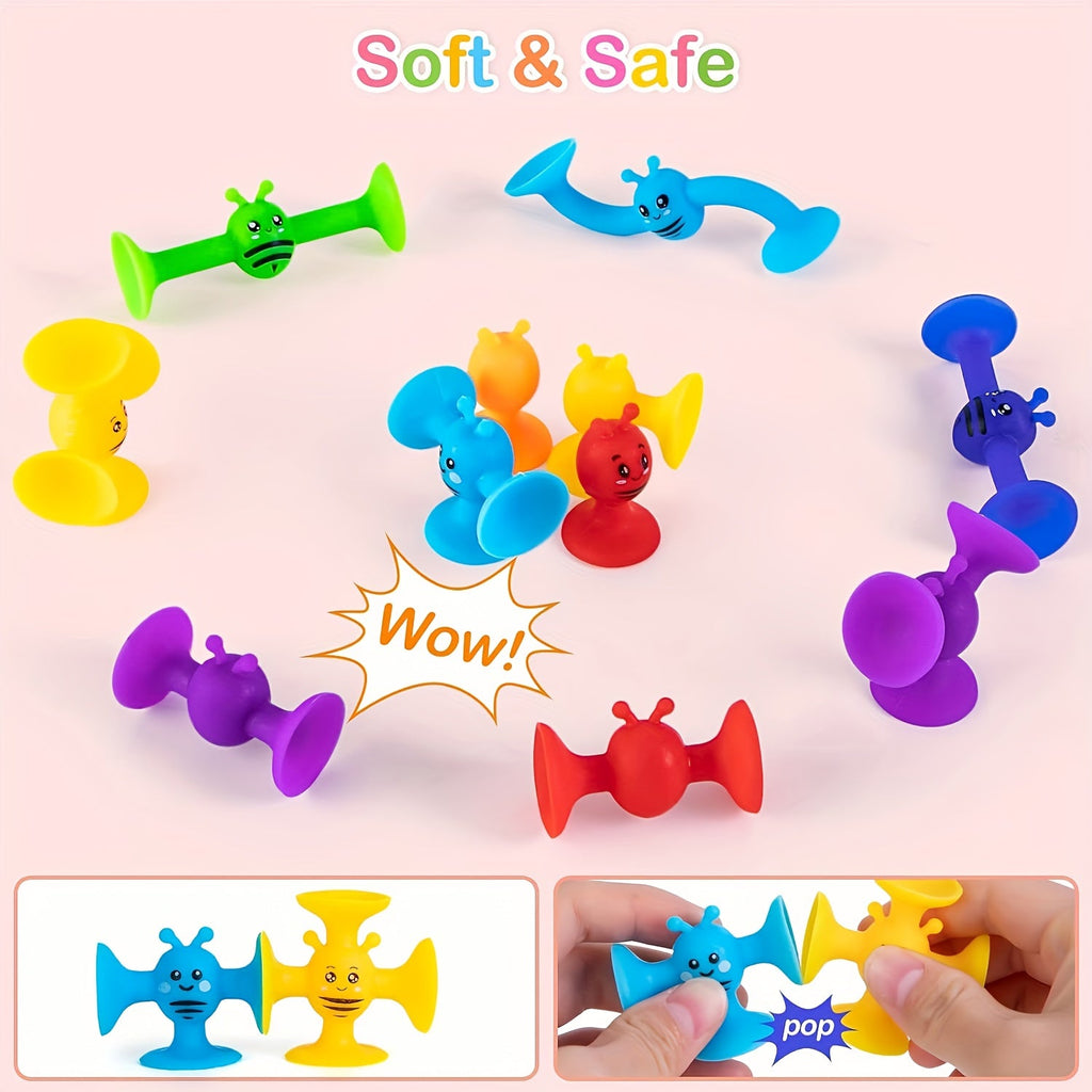 25pcs Little Bee Sensory Building Blocks Warm Water Shape Recovery Toy Brightly Colored Squeeze Deform & Restore Fidget Toy for Kids Ages 3+ Travel Party Favor Christmas Halloween Easter Gift