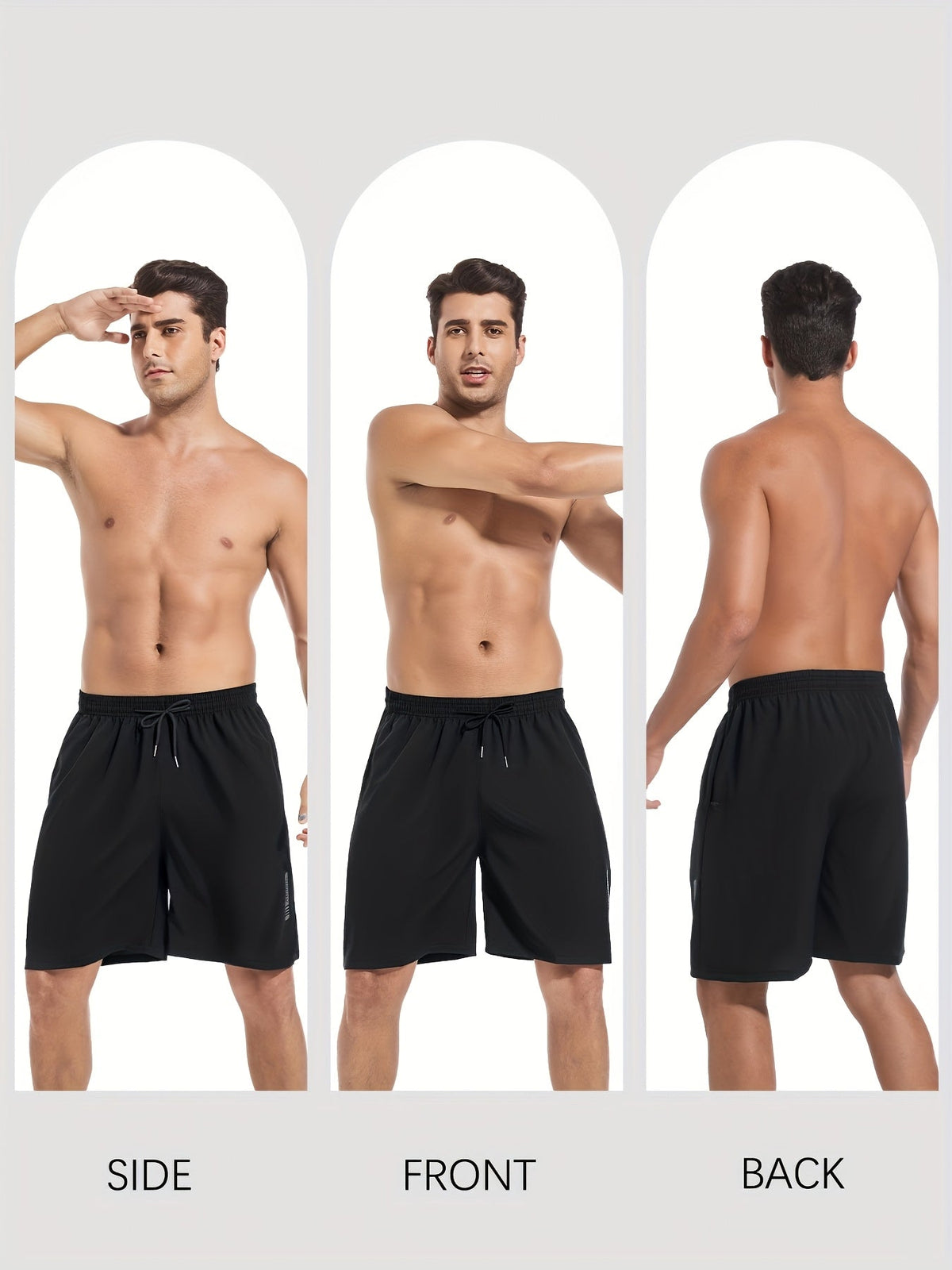 Men's Athletic Shorts 5-Pack – Quick-Dry Gym Workout & Basketball Shorts with Stretch Waistband & Side Zip Pocket, Lightweight Activewear for Running, Hiking & Casual Wear