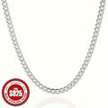 925 Sterling Silver Cuban Link Chain Necklace for Men & Women – 4mm & 6mm Width, 18-24 Inch Hip Hop Silver Chain, Classic Bold Jewelry Gift for Him & Her