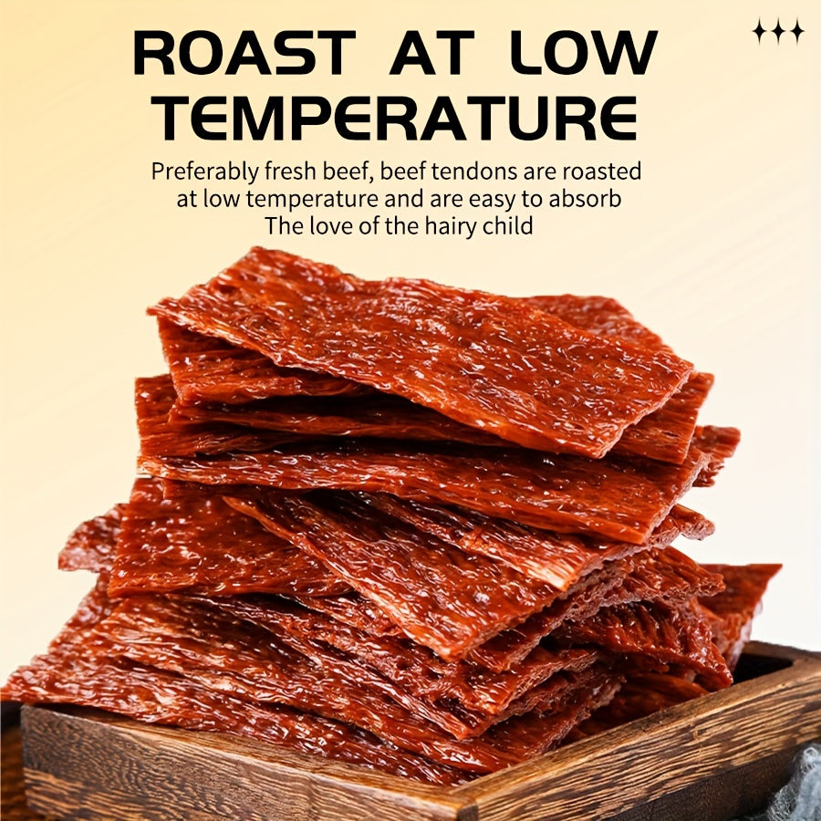 Dried Beef Tendon Dog Chews Natural High-Protein Jerky Treats & Chew Sticks for Training Rewards, All Breeds, 250g / 500g 2-Pack Options