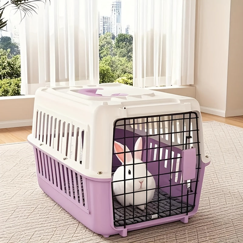 Aviation Certified Pet Carrier Crate for Air Travel - IATA FAA Approved Portable Dog Cat Carrier Box Airline Cabin Approved Breathable Sturdy Easy Assembly Small Animal Travel Crate for Airplane