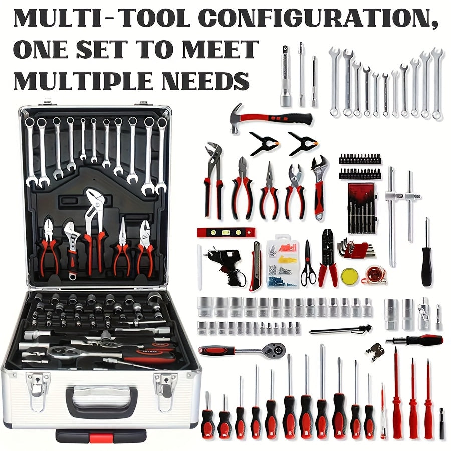 52-Piece Professional Tool Set - Chrome Vanadium Steel, Portable Toolbox for Home & Car Repair, Multi-Function DIY Hand Tool Kit for Enthusiasts & Professionals, Great Gift for Men