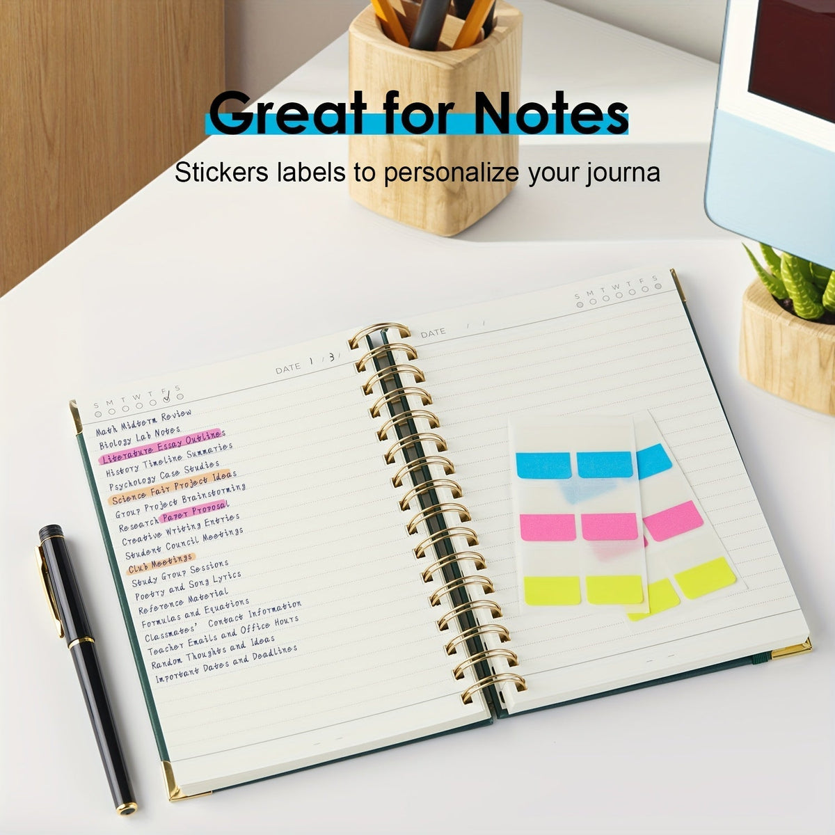 A5 Spiral Notebook Hardcover 300 Pages – Thick 100GSM No Bleed-Through Paper, Leather Cover Journal for College, Work & Writing – For Men & Women (Pink, Black, Green, Purple)