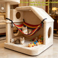 Pet Hammock for Cats & Small Dogs – Soft Breathable Hanging Cat Hammock with Sturdy Bite-Resistant Straps, Stable Weight Capacity, Easy Installation for Indoor Cage Crate & Furniture