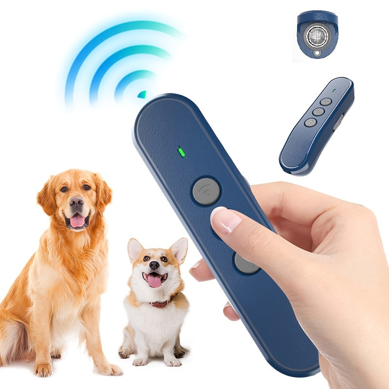 Anti Barking Device Rechargeable Ultrasonic Dog Bark Deterrent - Soundwave Technology Stop Barking Humanely, Safe for All Dog Sizes, No Shock No Shouting Indoor Outdoor Dog Behavior Training Tool
