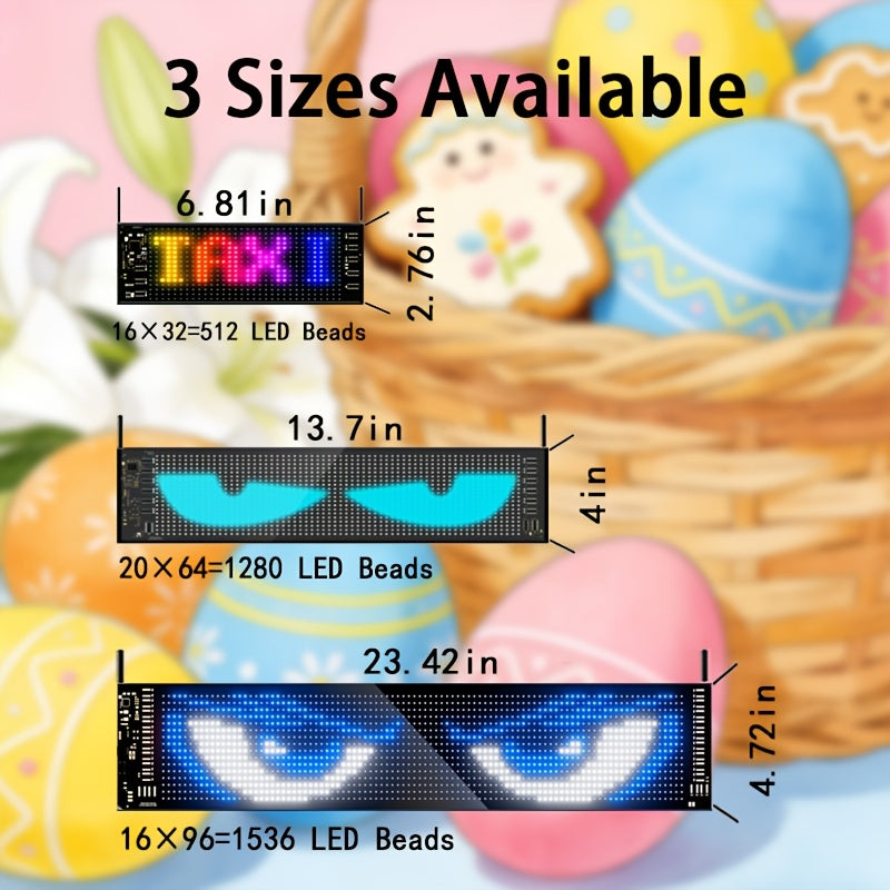 Flexible LED Dot Matrix Display Panel 16x96 – Programmable RGB Scrolling Sign with App & Remote Control, USB Powered, DIY Animated Lighting for Shop, Store, Hotel, Car, Home Decor