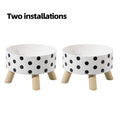 Elevated Cat Bowls Set of 2 - Vibrant Polka Dot Raised Pet Dishes with Neck Support for Cats, Collapsible Feeding Bowls for Dogs, Stylish Chic Pet Food & Water Bowls for Indoor Pets