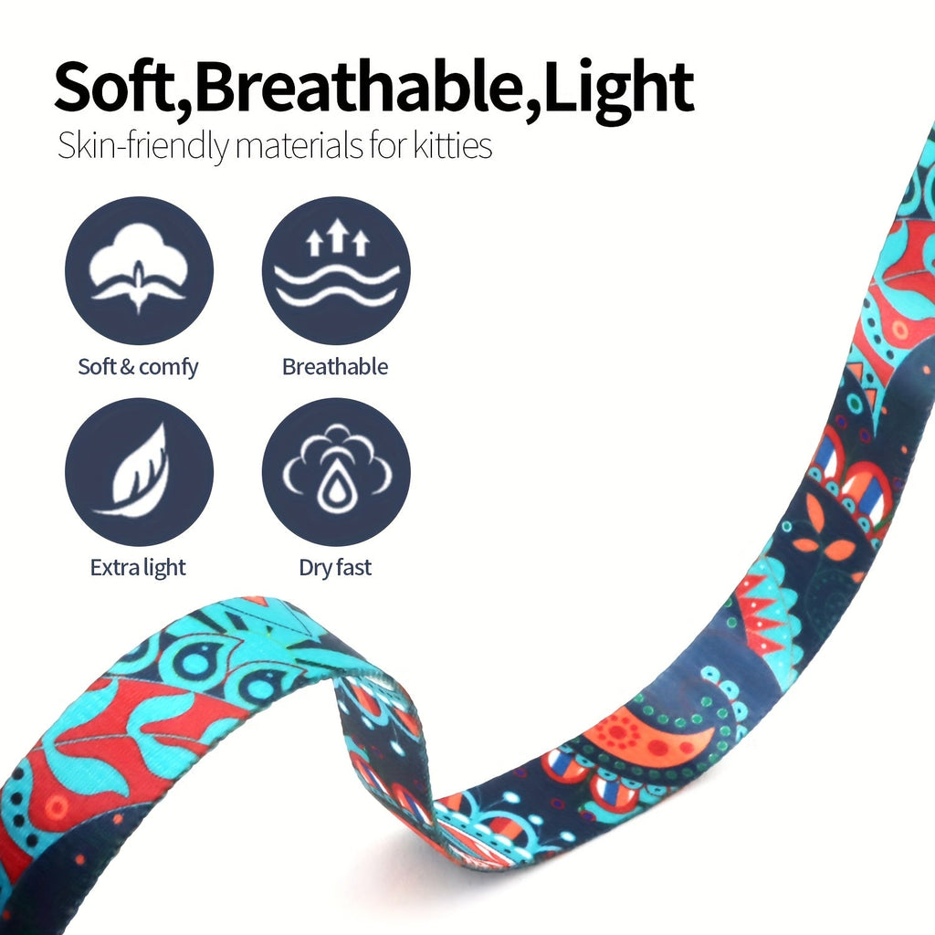 Escape-Proof Cat Harness and Leash Set Adjustable Soft Lightweight Chest Harness for Cats Comfortable Safe for Walking Traveling Small Medium Large Cats Kittens