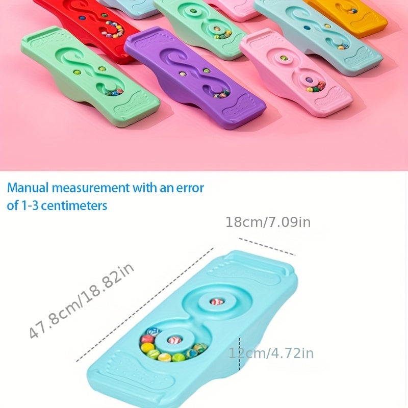 Kids Sensory Integration Balance Board – Preschool Exercise & Wobble Training Toy for Core Strength, Coordination & Vestibular Development – Plastic Balance Toy for Toddlers & Children – Pink Yellow Blue Green