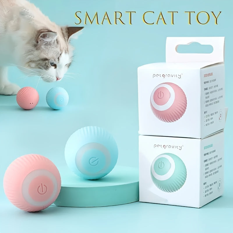 Smart Automatic Rolling Ball Cat Toy – 150mAh Rechargeable Battery, Self-Moving Interactive Ball for Hours of Indoor Cat Play & Exercise, Electronic Kitten Toy