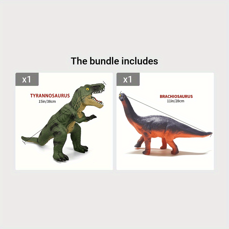 Realistic Soft Rubber Dinosaur Toy Figures for Kids - Choose Tyrannosaurus Rex, Triceratops, Pterodactyl, Brachiosaurus, Acanthosaurus or Combo, Durable Dino Playset for Boys and Girls, Birthday Christmas Gift