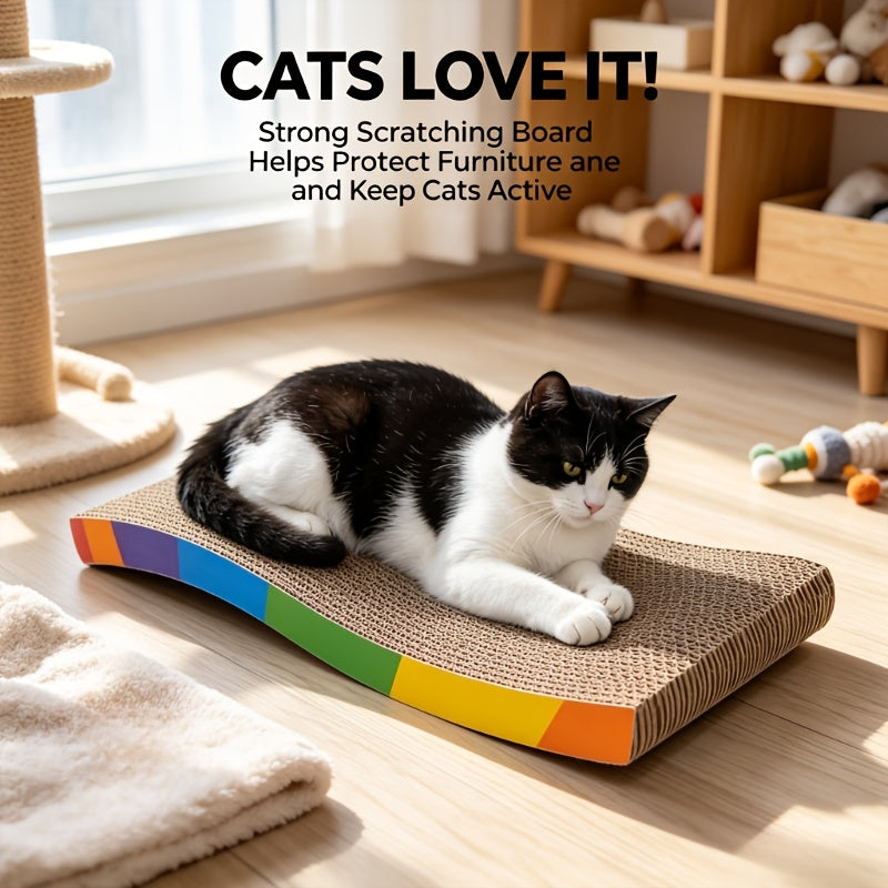 Corrugated Cat Scratching Board – Durable, Non-Shedding, High-Strength Cardboard Scratcher Pad for Indoor Cats, Keeps Cats Happy & Furniture Safe, Affordable Pet Toy