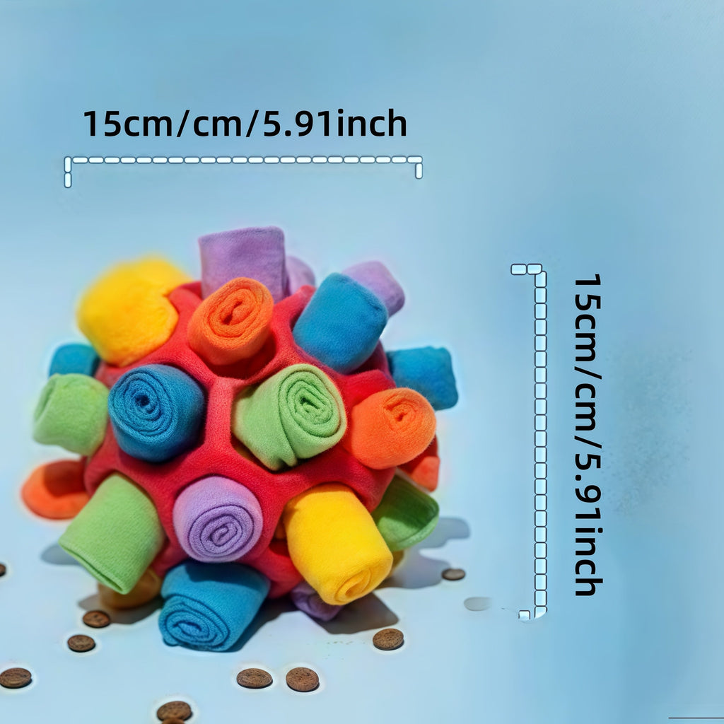 Interactive Snuffle Ball for Dogs - IQ Training Treat Hiding Puzzle Toy, Durable Rubber Slow Feeder for Mental Stimulation & Boredom Relief, Easy to Clean, for Small & Medium Dogs