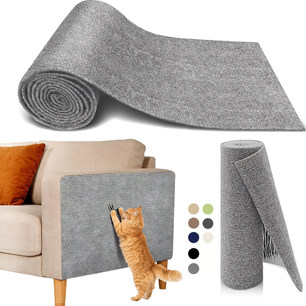 Cat Scratch Furniture Protectors Self-Adhesive - Trimmable Sofa & Wall Scratch Guards, Durable Cat Scratching Deterrent Pads for Couch, Chair, Door Frame