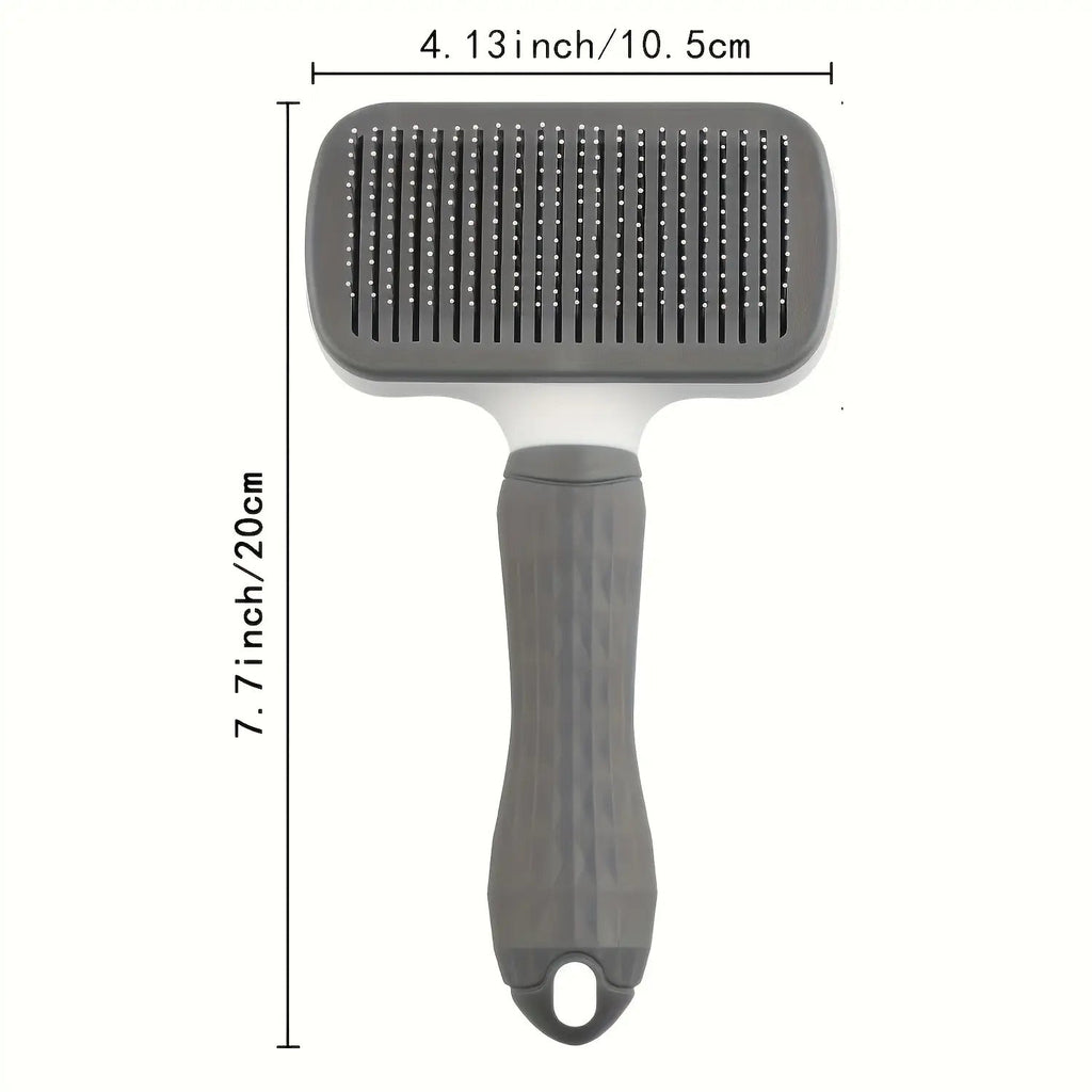Self-Cleaning Pet Grooming Brush & Comb Set 2pcs – One-Click Hair Removal, Arc Needle De-Shedding Massage Tool for Cats and Dogs – Gentle Slicker Brush for Short Long Hair Pets