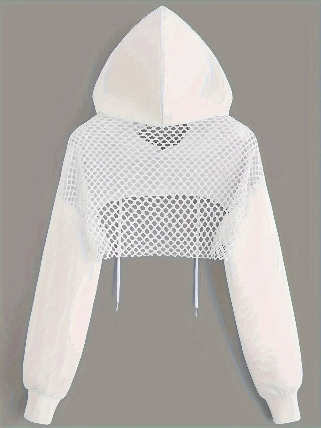 Y2K Hooded Sweatshirt Women Long Sleeve Crop Pullover Drawstring Hood Street Casual Fashion Top Black XS S M L XL XXL