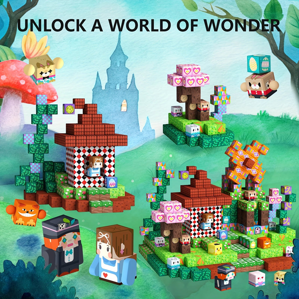 100pcs Magnetic Building Blocks Set Creative Cube Tiles STEM Construction Toy for Kids Boys Girls Colorful Magnet Building Kit Birthday Christmas Halloween Winter Gift Ages 6+