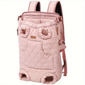 Pet Front Carrier Backpack for Small & Medium Dogs - Hands-Free Legs Out Dog Chest Carrier, Adjustable Hiking Cycling Dog Carrier, One Size Fits All, 5 Colors: Pink, Green, Black, Beige, Grey