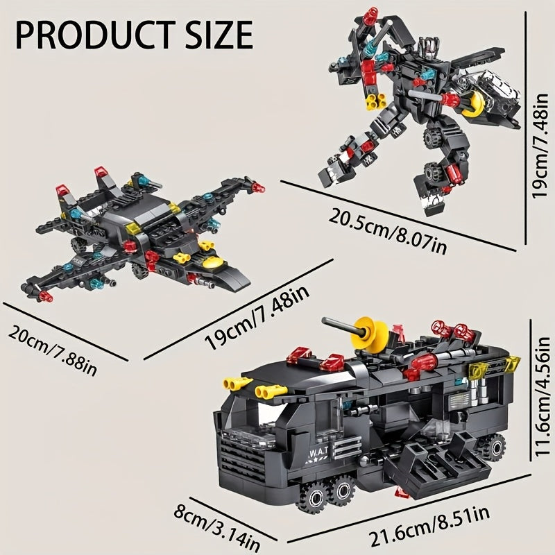 315 PCS SWAT Special Forces Vehicle Building Blocks Set – Military Robot Car Construction Toy for Boys – STEM Educational Brick Kit – Birthday Christmas Halloween Gift for Kids Ages 6-12