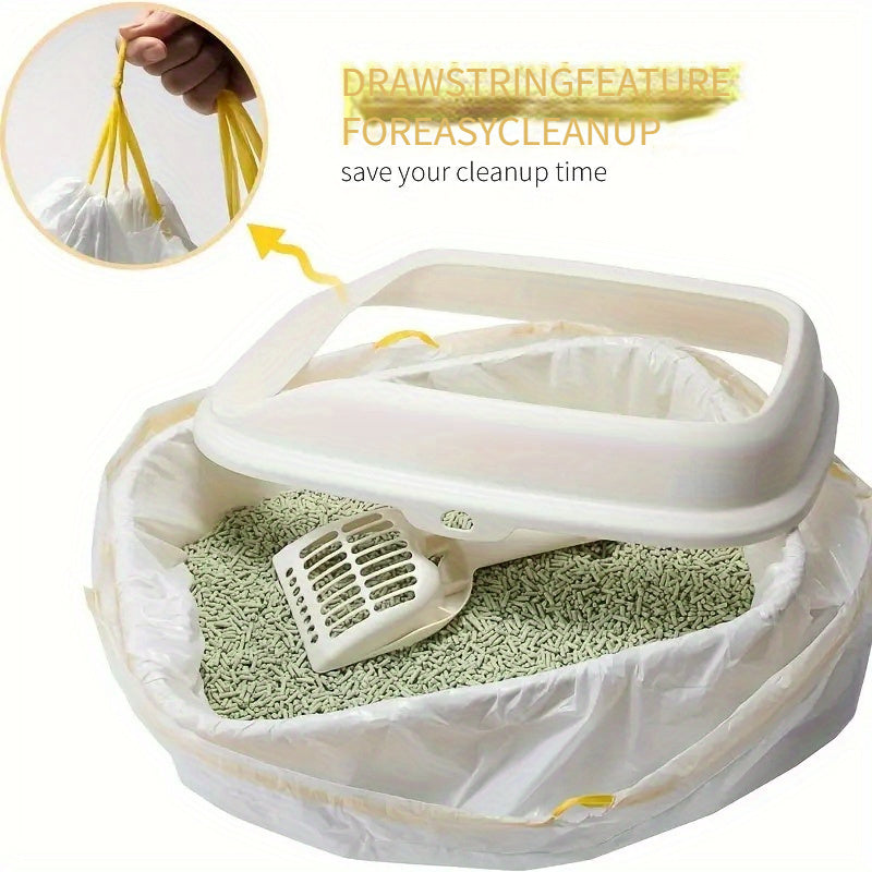 Cat Litter Box Liner Bags Extra Thick Disposable - Large Heavy Duty Plastic Litter Pan Liners for Easy Cleanup, Leak-Proof Waste Bags Compatible with Small Medium Large Litter Boxes, Bulk Pack S/M/L Sizes