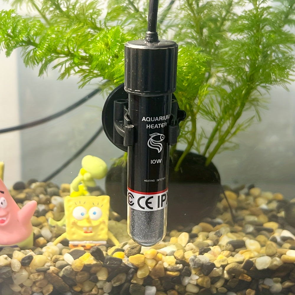10W USB Submersible Aquarium Heater with LED Light – Compact Mini Fish Tank Heater for Freshwater Saltwater & Aquatic Plant Tanks, Safe Durable Heating with Modern Design for Small Aquariums