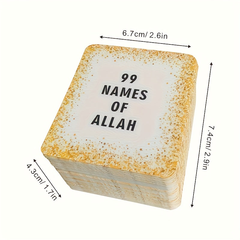 99 Names of Allah and Their Meanings – Islamic Gift Card Set, Beautiful Arabic Asmaul Husna Reference, Muslim Home Decor & Spiritual Learning Tool, Eid Ramadan Gift for Adults Teens Ages 18+