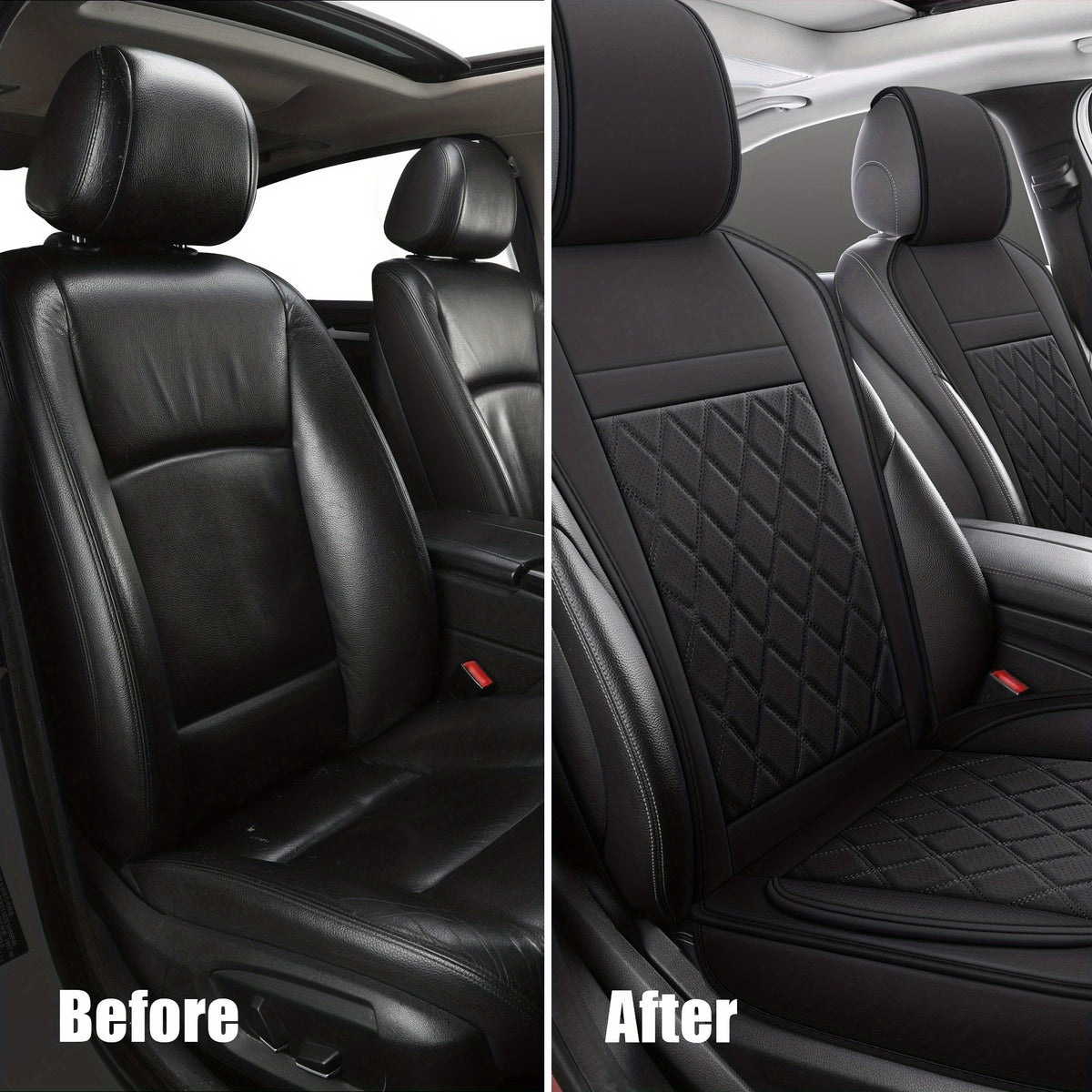 Universal Front Car Seat Covers 2-Pack Full Surround High-Back Bucket Seat Protector Anti-Slip Easy Install for Cars SUVs Trucks - Multiple Colors & Styles