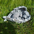 Personalized Pet Angel Sleeping Stone Memorial – Custom Name & Date Sympathy Gift for Loss of Dog or Cat, Engraved Pet Grave Marker Keepsake for Garden or Home