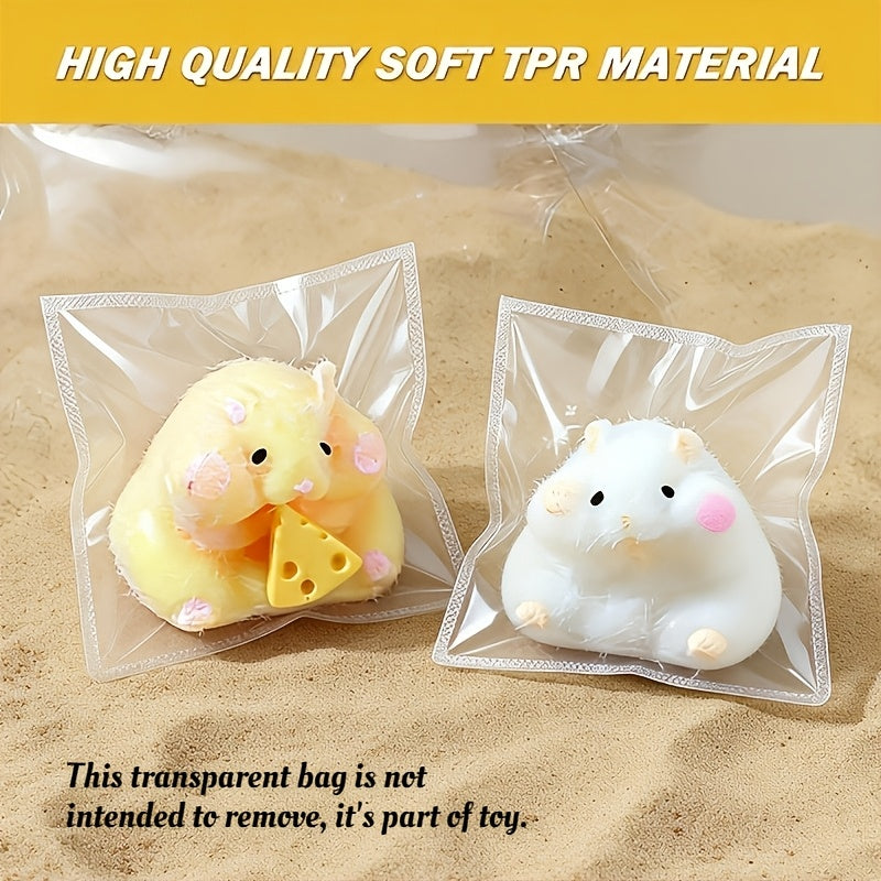 Cute Cheese Hamster Squishy Toy – Soft Slow-Rising Sensory Fidget Toy for Kids & Adults – Stress Relief Squeeze Toy – Fun Gift for Christmas, Halloween, Birthday, Office & Party Favors – Random Color