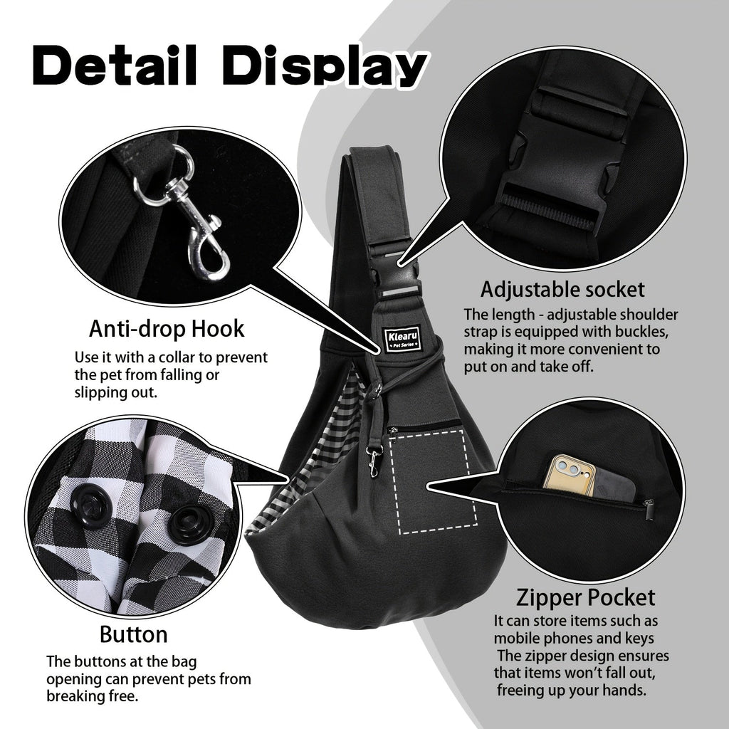 Pet Crossbody Shoulder Bag & Backpack for Small to Medium Dogs & Cats - Foldable Outdoor Travel Pet Carrier, Breathable Adjustable Strap, Up to 16lb/7.5kg, 12 Colors, Bonus Sticker Set Options