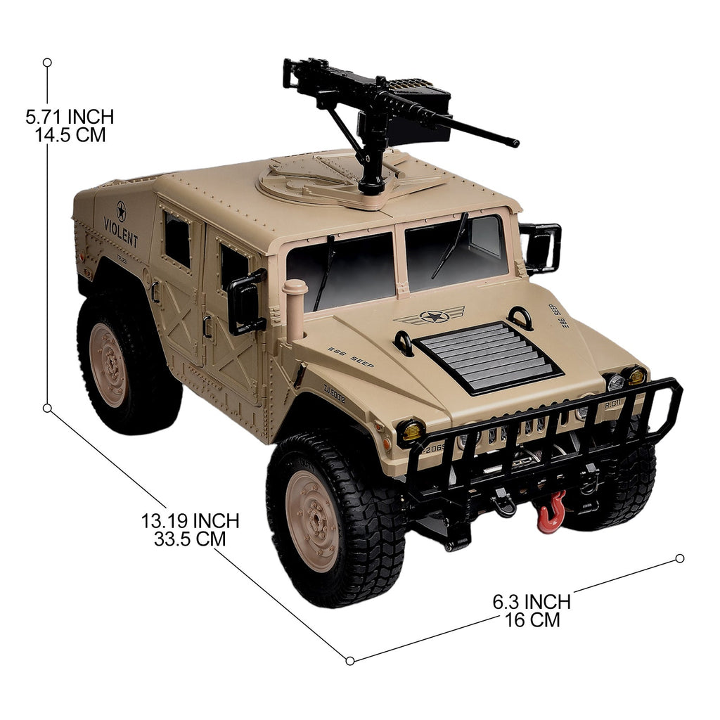 Huge RC SUV Military Vehicle 4WD 4x4 Off-Road Truck with Rechargeable Batteries – Proportional Remote Control Car for All Terrain, Christmas Gift for Boys & Youth