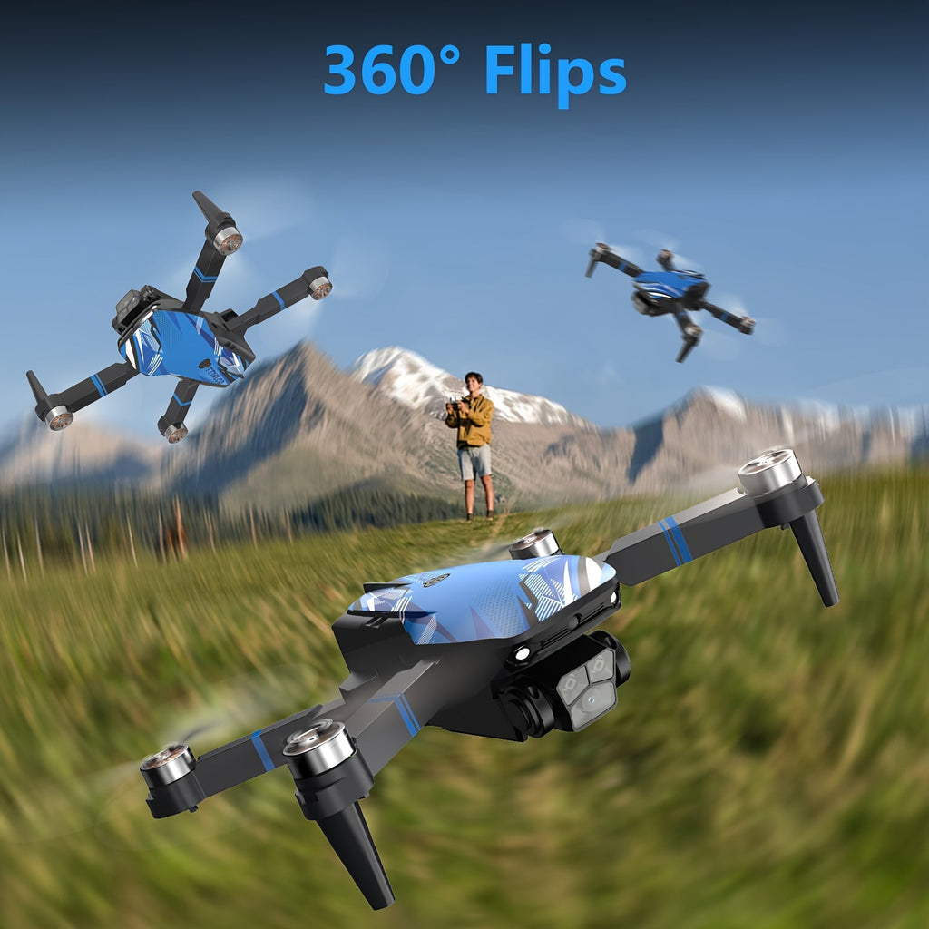 Foldable Drone with Camera for Adults Brushless Motor, 2.8-Inch LCD Screen Remote, 270° Obstacle Avoidance, Dual Camera, Altitude Hold, Headless Mode, 3D Flips, 32G SD Card – Beginner RC Quadcopter with 3 Speeds & One-Key Takeoff