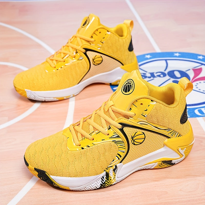 Men's High Top Basketball Shoes Anti-Slip Rubber Sole Breathable Lace-Up Sneakers for Men Durable Sports Running Shoes 3 Colors Sizes US 6.5-13.5 Cushioned Ankle Support