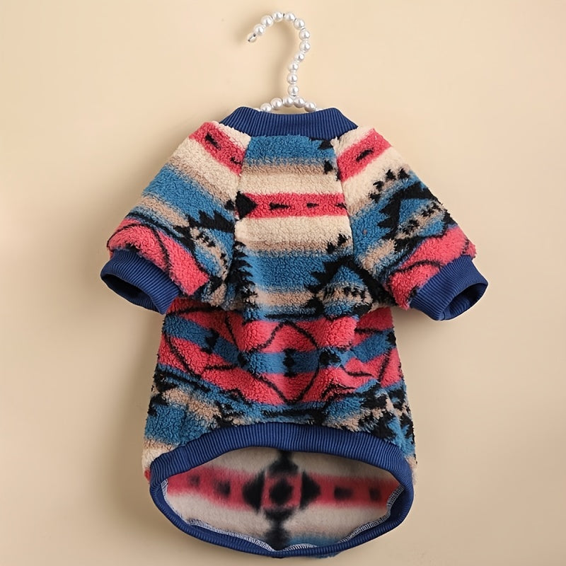 Floral Print Dog Sweater Warm Cozy Knit Pet Pullover for Small and Medium Dogs Cold Weather Dog Apparel Stylish Fall Winter Dog Clothes