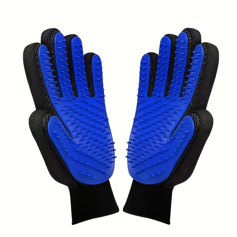 Pet Grooming Gloves 2-Pack for Dogs & Cats - Deshedding Massage Brush Glove for Removing Loose Fur Hair Shedding Control Cat Dog Cleaning Petting Grooming Tool Gift