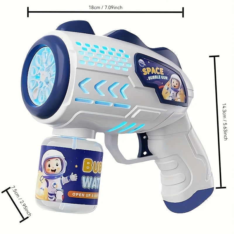 Electric Bubble Gun for Kids – Automatic Light-Up Space Bubble Machine Handheld Toy, Outdoor Indoor Fun for Boys & Girls, Perfect Christmas Birthday Party Gift (Bubble Solution Not Included)