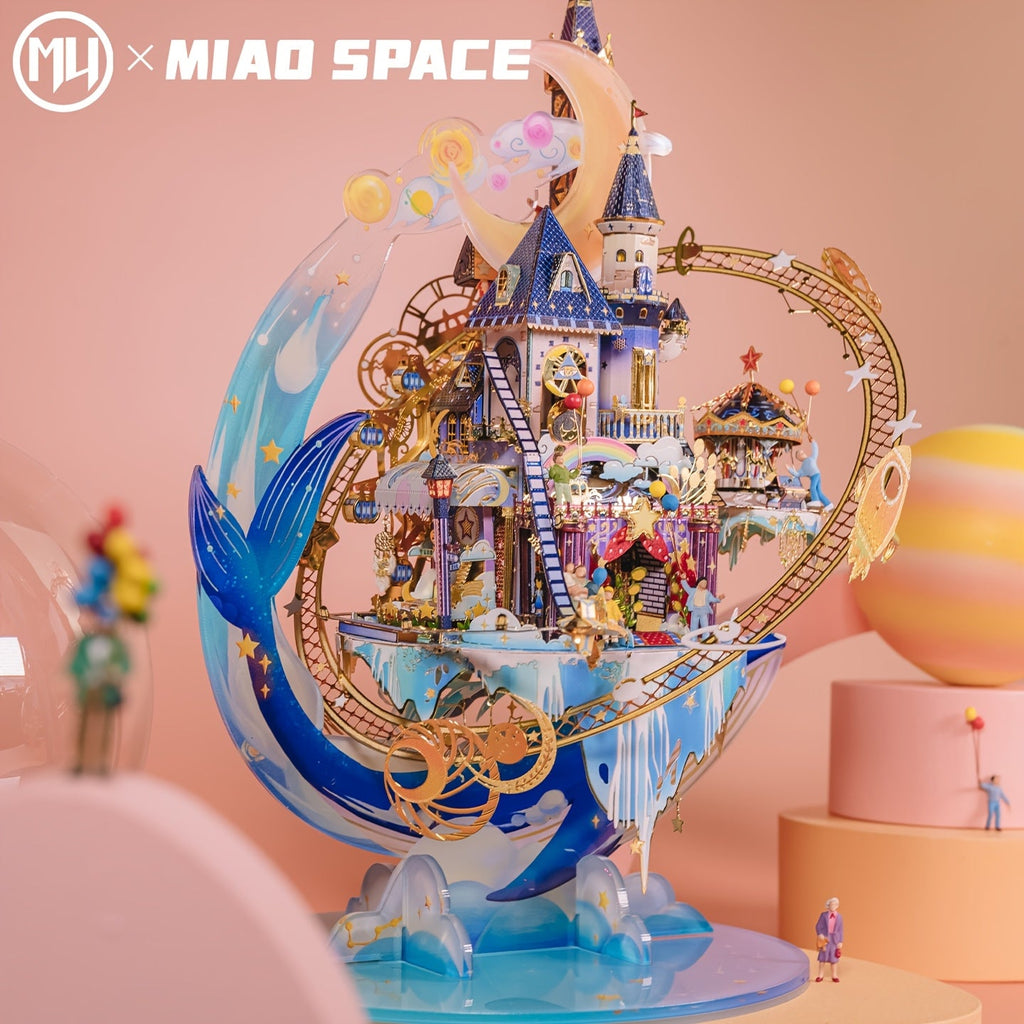 3D Metal Puzzle Starry Amusement Park Model Kit - Educational Brain Teaser Craft for Adults, Handcrafted Desk Decor, Unique Birthday Christmas Gift for Women, Girlfriend, Teen - Star Playground