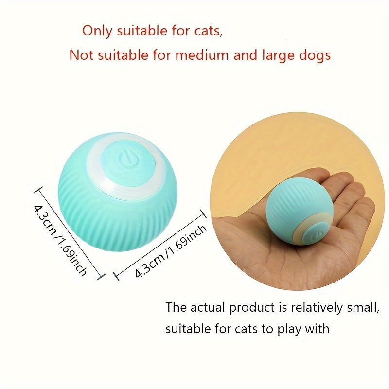 Electric Automatic Cat Ball Toy with Teaser Stick - Smart Self-Rolling Interactive Ball for Cat Boredom Relief & Self-Entertainment, Indoor Kitten Exercise Toy, Auto Rolling Cat Supplies
