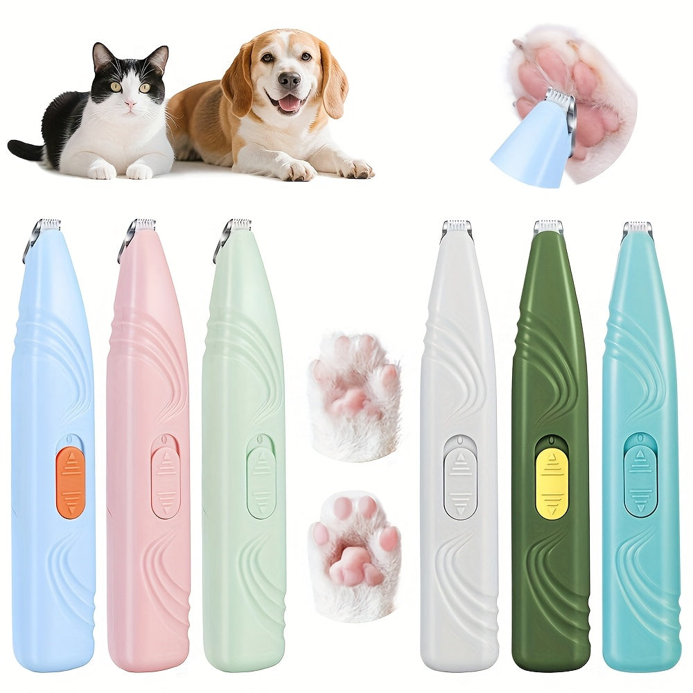 Cordless Pet Grooming Clipper – Low Noise Electric Precision Trimmer for Dog Paw, Cat Face & Eye Area Hair, USB Rechargeable Quiet Shaver for Small Pets, Safe Detail Trimming Tool