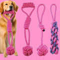 Dog Rope Toys for Aggressive Chewers - 3 Pack Purple Knot Tug Toys for Large Medium Small Dogs, Interactive Chew & Teeth Cleaning Rope Set, Durable Cotton Braided Dog Toys for Training & Play