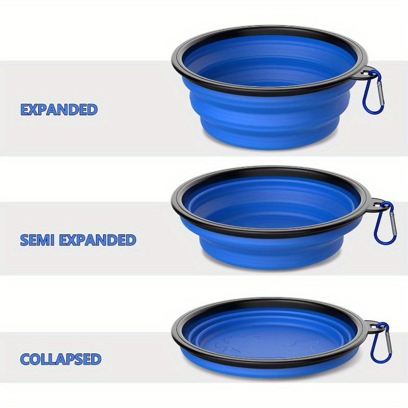 6-Pack Collapsible Travel Dog Bowls with Carabiners – Foldable Portable Pet Food & Water Dishes for Hiking, Camping & Walking, Durable Lightweight Compact Design, Vibrant Colors