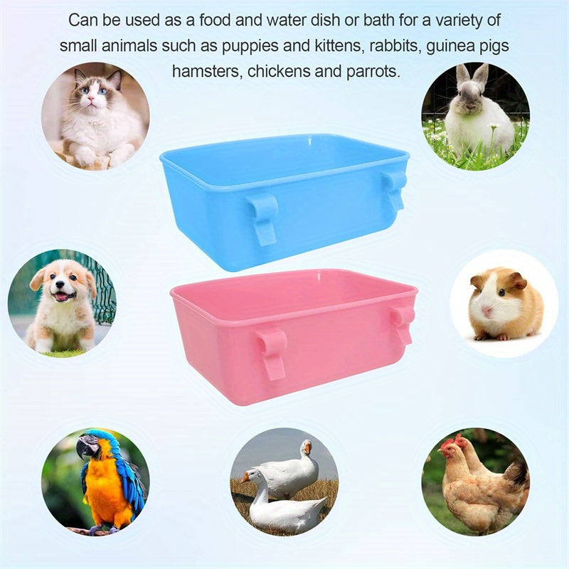 Bird Cage Hanging Feeder 6-Pack - Universal Plastic Food & Water Container Bath Water Bowl for Parrots Budgies Canaries & Small Birds, Clip-On Cage Feeder Cups (Random Colors)