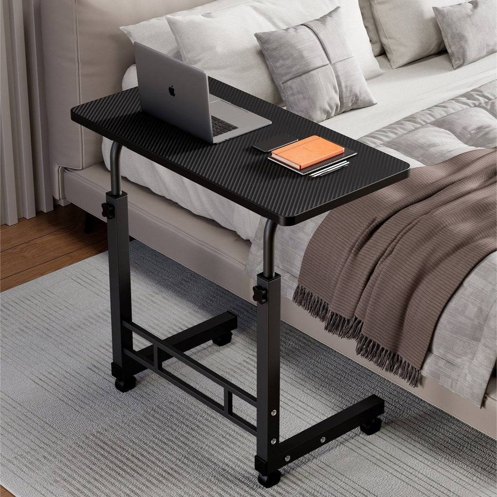 Mobile Lift Table Adjustable Height Rolling Laptop Desk Bedside Sofa Side Table for Bedroom Home Office